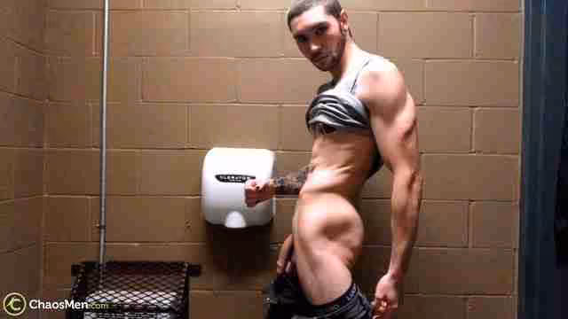 ChaosMen – Jake Hart Public Rest Room Solo Jerk Off