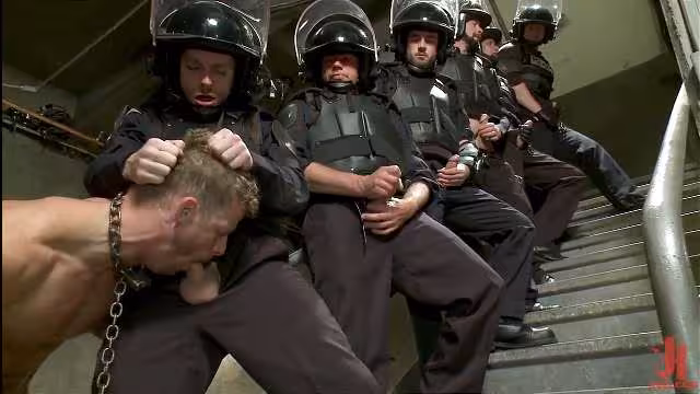 KinkMen – Jeremy Stevens Lockup Cell Extraction Prison Gang Fuck