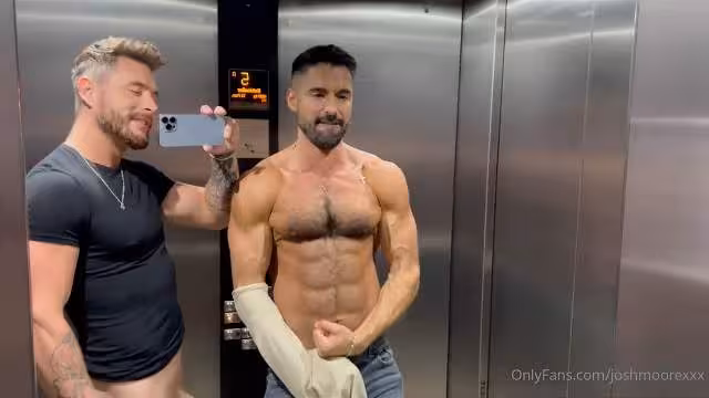 OnlyFans – Elevator Blowjob – Josh Moore & Thiago Lazzarato